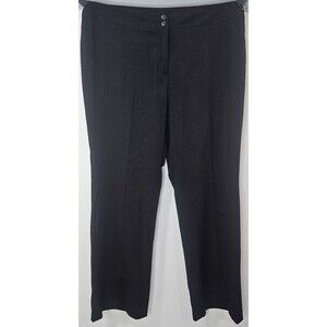 Atelier Luxe 16W Womens Black Straight Leg Dress Pants Slacks Trousers Stretch